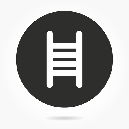 Ladder vector icon. Illustration isolated for graphic and web design. Round button.のイラスト素材