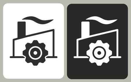 Factory - black and white vector icons for graphic and web design.のイラスト素材