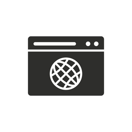 Browser vector icon. Black illustration isolated on white background for graphic and web design.のイラスト素材