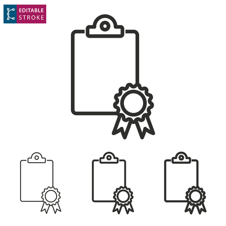 Certificate outline icon Vector illustrationのイラスト素材