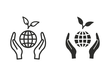 Ecology vector icon. Black illustration isolated on white background for graphic and web design.のイラスト素材