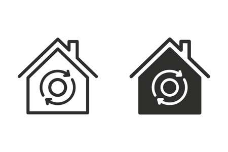 Ecology vector icon. Black illustration isolated on white background for graphic and web design.のイラスト素材