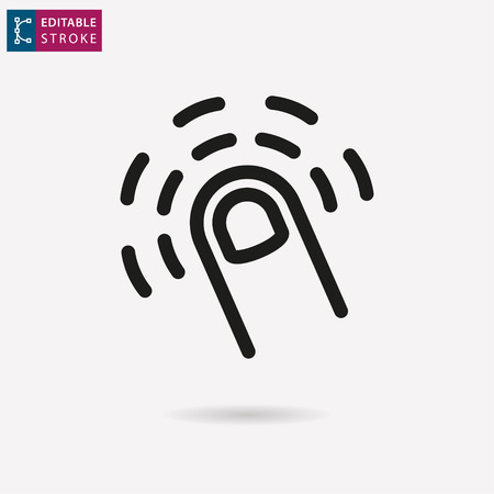 Click - outline black icon. Editable stroke. Vector illustrationのイラスト素材
