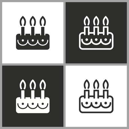 Cake - black and white vector icons for graphic and web design.のイラスト素材