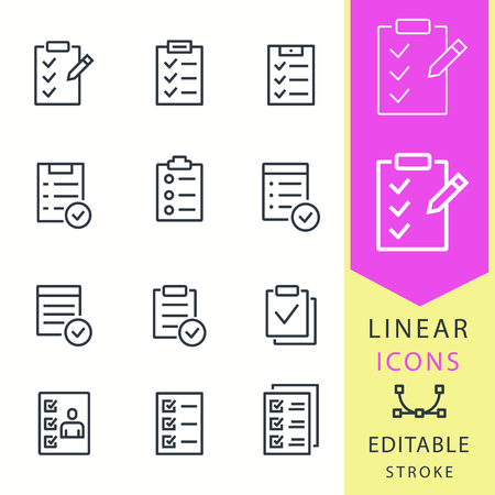 Checklist  linear icons setのイラスト素材