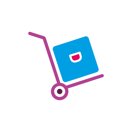 Handcart icon, vector trolley, shopping cart symbolのイラスト素材