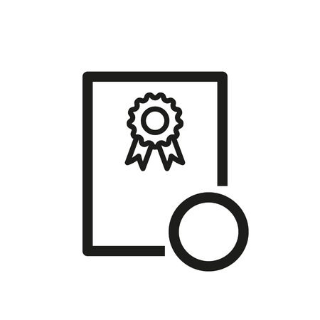 Certificate document icon, vector diploma illustration, license symbolのイラスト素材