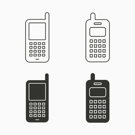 Old mobile phone icon, vector telephone illustration.のイラスト素材