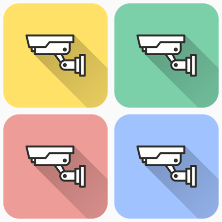 Security camera icon, vector cctv sign. Illustration isolated for graphic and web design.のイラスト素材