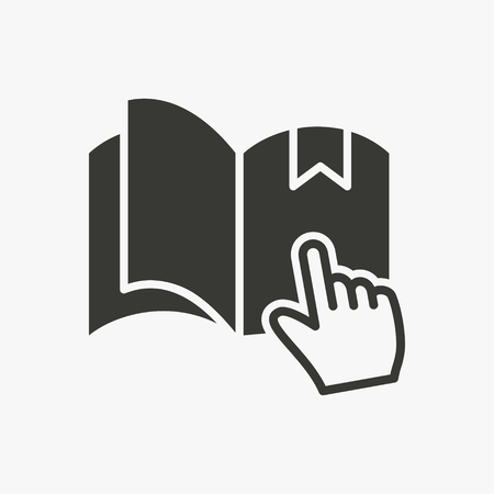 E-learning education icon. Academic study, learn symbol. Black vector illustration isolated on white. Simple pictogram for graphic and web design.のイラスト素材