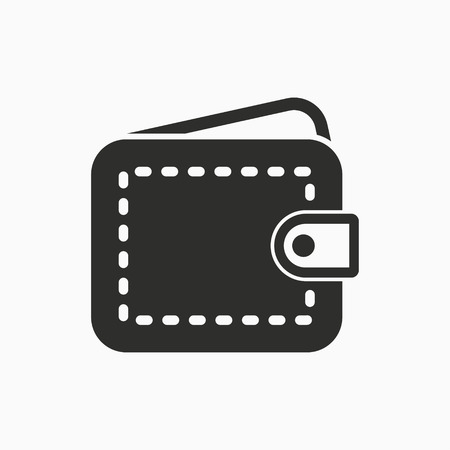 Vector wallet money icon. Black illustration isolated on white. Simple pictogram for graphic and web design.のイラスト素材