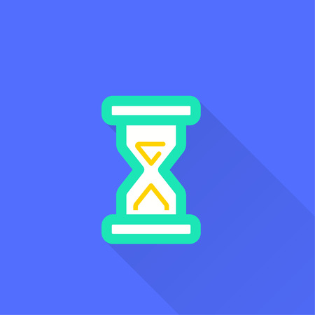 Vector clock time icon. Illustration with long shadow for graphic and web design.のイラスト素材