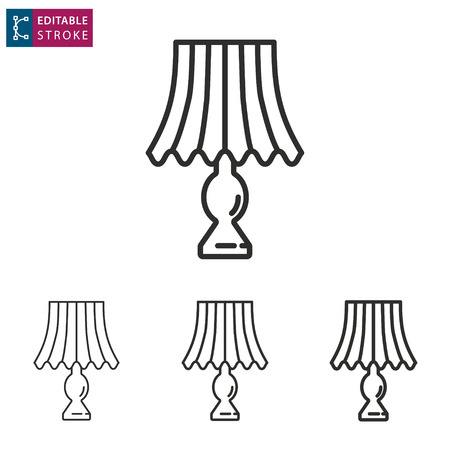 Lighting outline icon on white background. Editable stroke. Vector illustration.Lightingのイラスト素材