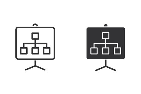 Presentation vector icon. Black illustration isolated on white. Simple pictogram for graphic and web design.のイラスト素材