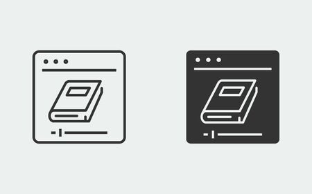Online education vector icon. Black illustration isolated on white. Simple pictogram for graphic and web design.のイラスト素材