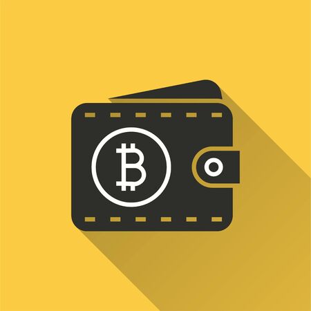 Blockchain icon. Simple illustration with long shadow isolated for graphic and web design.のイラスト素材