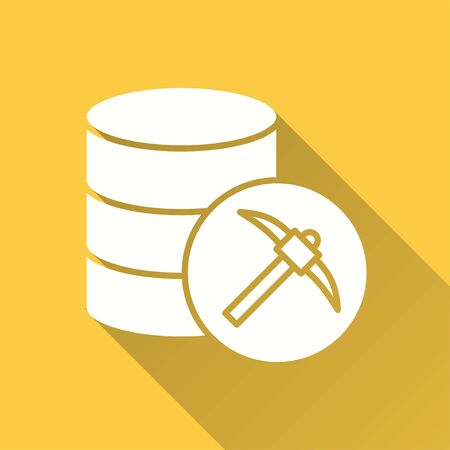 Mining icon. Simple illustration with long shadow isolated for graphic and web design.のイラスト素材