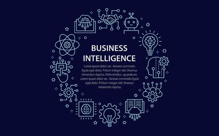 Artificial intelligence circle template icons. Set of technology, innovation, digital, brain and more.のイラスト素材