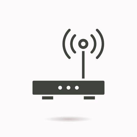 Wifi router icon. Black vector illustration isolated on white.のイラスト素材