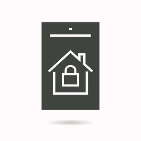 Smart home icon. Black vector illustration isolated on white.のイラスト素材