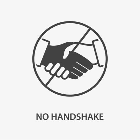 No handshake icon. Black vector illustration isolated on white.のイラスト素材