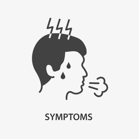 Coronavirus icon. Black vector illustration isolated on white.のイラスト素材