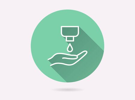 Antiseptic icon. Simple illustration with long shadow isolated for graphic and web design.のイラスト素材