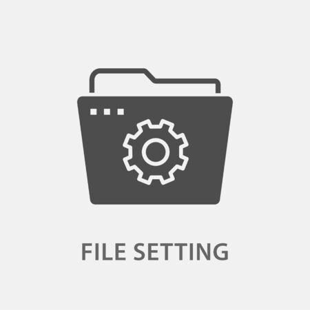 File setting icon. Black vector illustration isolated on white.のイラスト素材