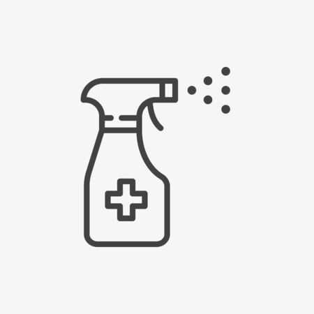 Spray bottle line icon. Vector illustration on white background.のイラスト素材