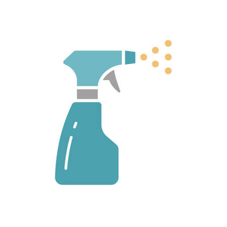 Spray bottle icon. Flat vector illustration isolated on white.のイラスト素材