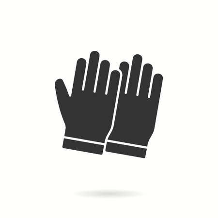 Protective gloves icon. Black vector illustration isolated on white.のイラスト素材