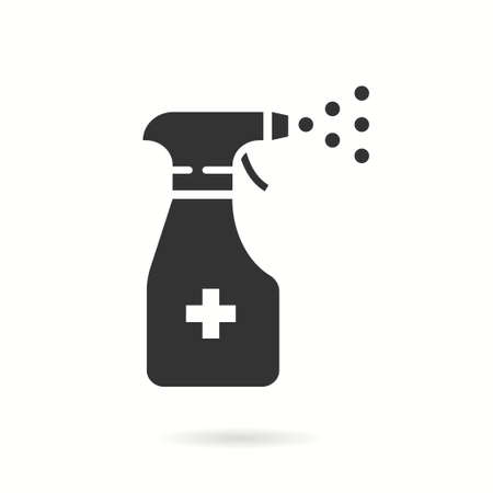 Spray bottle icon. Black vector illustration isolated on white.のイラスト素材