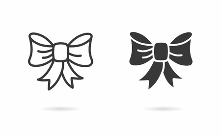 Bow ribbon icon. Vector illustration isolated on white.のイラスト素材