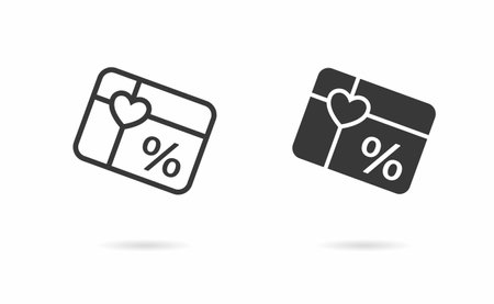 Gift card icon. Vector illustration isolated on white.のイラスト素材