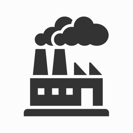 Industry manufactory icon on white background. Vector illustration.のイラスト素材