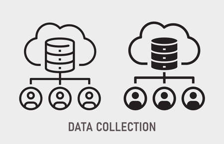Data collection icon on white background. Vector illustration.のイラスト素材