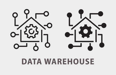 Data warehouse icon on white background. Vector illustration.のイラスト素材