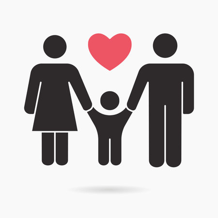 Family icon on white background. Vector illustration.のイラスト素材