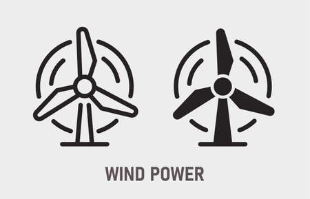 Wind power on white background. Vector illustration.のイラスト素材