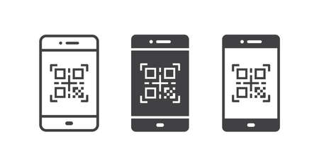 Scan qr code icon on white background. Vector illustration.のイラスト素材