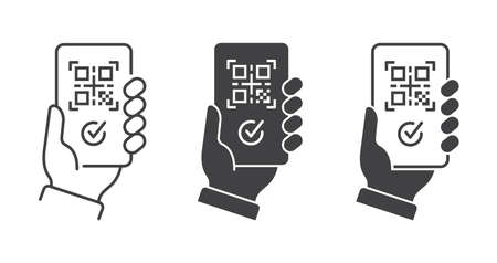 QR code of the vaccination icon. Vector illustration.のイラスト素材
