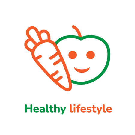 Healthy lifestyle line icon. Vector illustration isolated on white.のイラスト素材