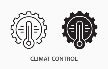 Climate control system vector icon. Black illustration isolated on white background for graphic and web design.のイラスト素材