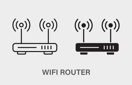 Wireless Router vector icon. Black illustration isolated on white background for graphic and web design.のイラスト素材