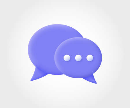3d speech bubble icon. Vector illustration isolated on white background.のイラスト素材