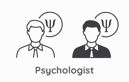 Psychologist icon on white background. Vector illustration.のイラスト素材