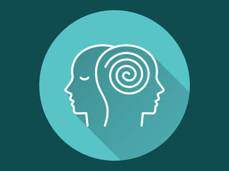 Bipolar disorder icon with long shadow for graphic and web design.のイラスト素材