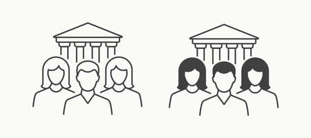 Museum administrator icon on white background. Vector illustration.のイラスト素材