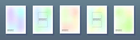Set of gradient mesh backgrounds. For wallpapers, covers, invitations, posters. Vector illustration.のイラスト素材
