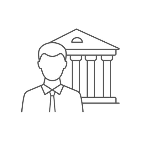 Museum curator male icon. Museum curator male icon.のイラスト素材